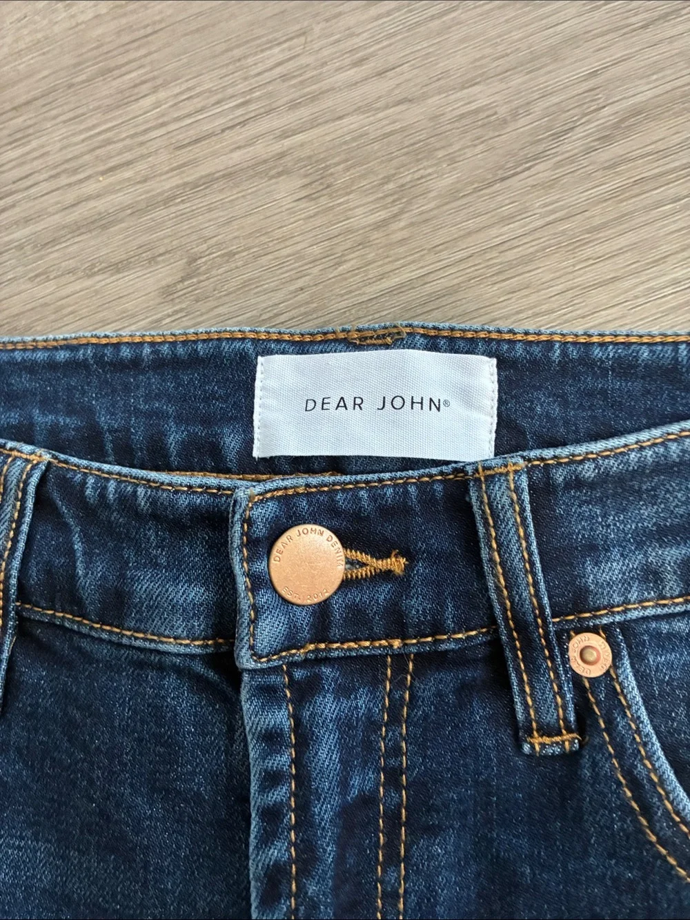 Dear John Dark Blue Denim Straight Leg Jeans